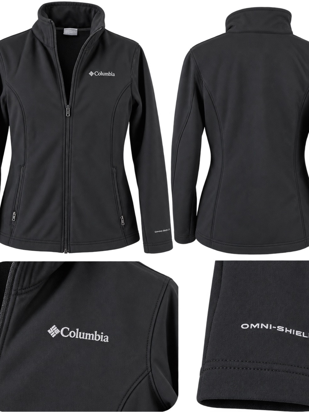 Columbia Women's Black Softshell Utility Jacket with White Logo